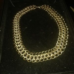 Golden Circle Link Chain Necklace